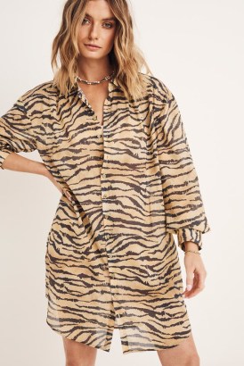 SPELL BANKSIA SHIRT DRESS Animale – wild animal print dresses - flipped
