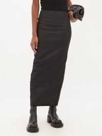 RICK OWENS Sequinned jersey maxi skirt | black long length sequin covered skirts | women’s minimalist fashion