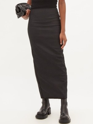 RICK OWENS Sequinned jersey maxi skirt | black long length sequin covered skirts | women’s minimalist fashion - flipped