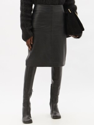 SPORTMAX Sibari black leather pencil skirt | effortless style fashion | women’s luxury wardrobe essentials - flipped