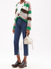 LOEWE Bi-colour cropped jeans | women’s straight crop leg colour block jeans | womens tonal colourblock denim fashion
