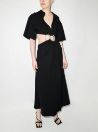 Christopher Esber crystal-embellished cutout maxi dress – black short sleeved cutout waist dresses