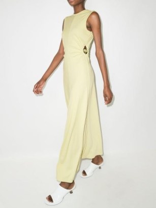 Christopher Esber Fran ruched orbit dress – chic sleeveless maxi dresses – side cut out fashion