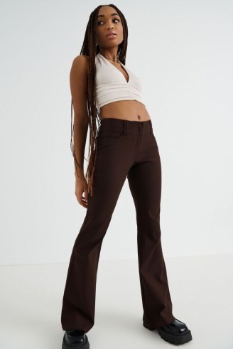 GARAGE Lola Low Rise Flare Pant ~ womens brown fit and flared trousers