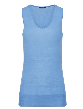 Cotton Silk Knit Debardeur Jumper | women’s sky blue knitted tank | womens sleeveless jumpers