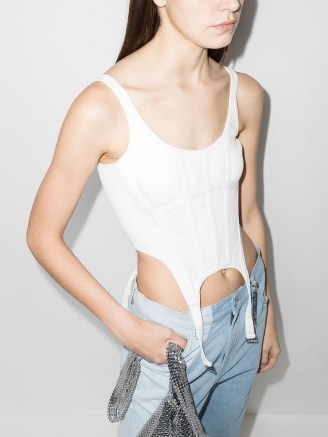 Dion Lee corset-style zipped cropped top | fitted lingerie inspired tops - flipped
