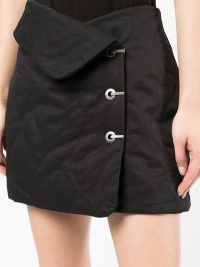 Dion Lee wave quilted mini skirt | black fold over waist skirts | womens edgy fashion