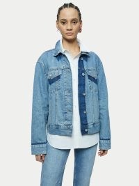 JIGSAW Faded Edge Denim Jacket – womens casual tonal blue jackets