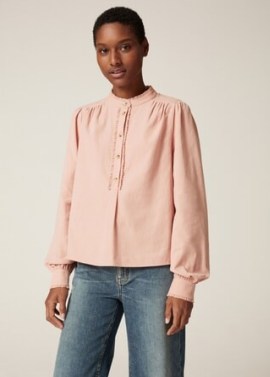 Fluid Corduroy Blouse Dusted Rose – ME and EM blouses – womens pink cord fashion