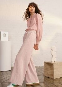 Fluid Corduroy Wide-Leg Track Pant Dusted Rose ~ pink soft cord joggers ~ ME and EM fashion