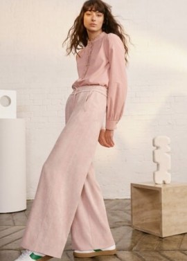 Fluid Corduroy Wide-Leg Track Pant Dusted Rose ~ pink soft cord joggers ~ ME and EM fashion
