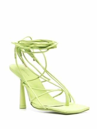 GIABORGHINI green strap-detail open-toe sandals - flipped