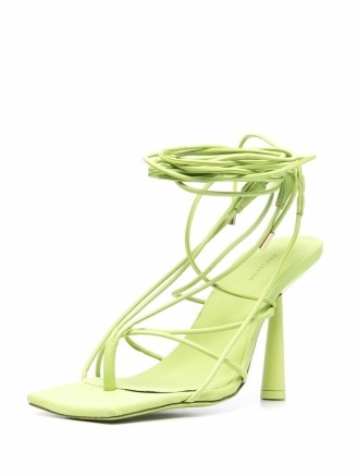 GIABORGHINI green strap-detail open-toe sandals
