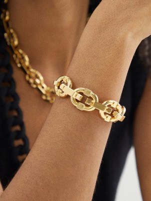 BOTTEGA VENETA Cable-link lariat bracelet – women’s chunky chain style jewellery – womens designer bracelets - flipped