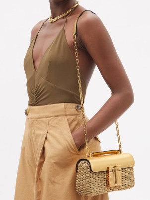 TOM FORD 001 Chain metallic-woven shoulder bag / glamorous 70s retro looks / luxe gold designer bags / luxury 1970s vintage style handbags / high octane glamour - flipped
