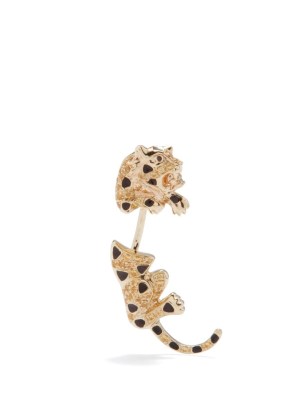 YVONNE LÉON Leopard spinel, sapphire & 9kt gold single earring – animal themed jewellery