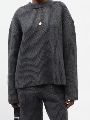 ALTU Merino-blend rib-knit sweater ~ womens cut out detail sweaters