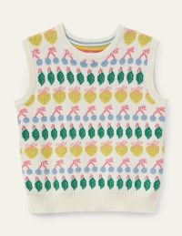 Boden Harriet Tank Top Ivory Fruit / womens sweater vests with fruit / women’s fruity knitted tank top