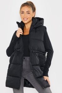 JAC JOSSA PINK LONG LINE GILET ~ womens celebrity inspired gilets ~ womens longline sleeveless padded jackets