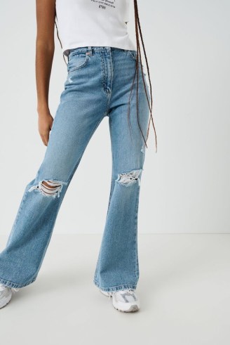 Garage Clothing Pippa Blue Flare Jean | womens ripped flared jeans | women’s on-trend denim fashion - flipped