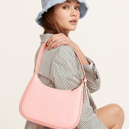 J.Crew Copenhagen shoulder bag in leather | pink leather structured handbags