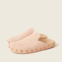 J.Crew Pacific studded clogs in suede | women’s pale pink clog sandals