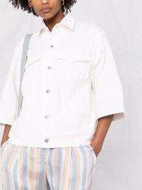 Jil Sander white short-sleeve denim jacket | women’s casual jackets for spring / summer 2022