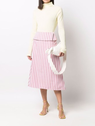 Jil Sander stripe pattern A-line skirt – pink candy striped skirts