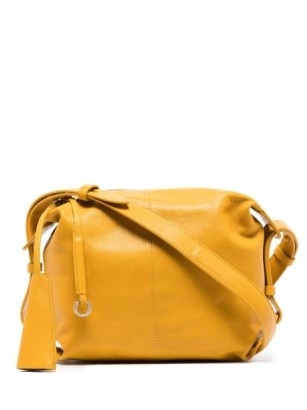 Lemaire Folded leather shoulder bag | orange grained handbags - flipped