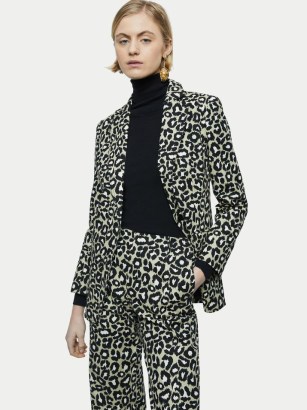 JIGSAW Leopard Print Jacket Khaki – womens green animal print jackets
