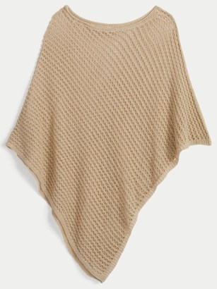JIGSAW Linen Lace Knitted Poncho | open knit ponchos | wardrobe essentials for spring 2022 - flipped