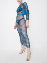 Louisa Ballou Sublime Flower-print beach dress / chic beachwear / blue sheer poolside dresses