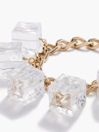 JACQUEMUS Gourmette Glaçons ice-cube chain bracelet ~ clear charm embellished bracelets ~ designer fashion jewellery
