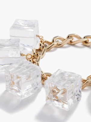JACQUEMUS Gourmette Glaçons ice-cube chain bracelet ~ clear charm embellished bracelets ~ designer fashion jewellery