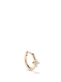 OTIUMBERG Sapphire & 9kt gold single hoop earring – white sapphires – small luxe hoops