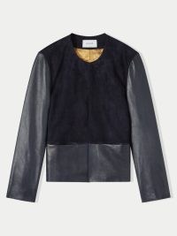 JIGSAW Nakoa Leather Mix Jacket – women’s nappa and suede blocked jackets – luxe outerwear