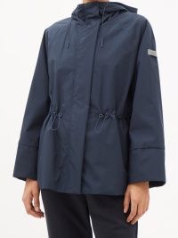 MAX MARA LEISURE Sapore jacket – women’s navy blue gathered drawcord jackets – womens casual weekend outerwear