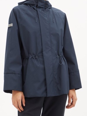 MAX MARA LEISURE Sapore jacket – women’s navy blue gathered drawcord jackets – womens casual weekend outerwear - flipped