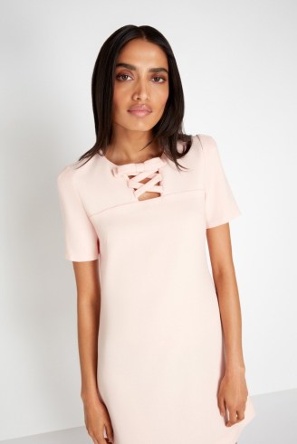 jane atelier NELL SHIFT DRESS in PETAL PINK ~ luxe short sleeved tunic dresses ~ chic clothing - flipped