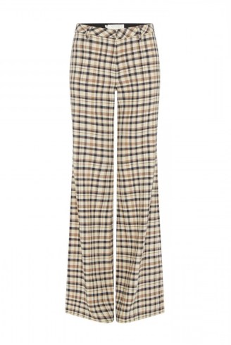 jane atelier NERO FLARED CHECK TROUSERS in CAFE AU LAIT ~ women’s brown checked flares ~ chic retro fashion - flipped