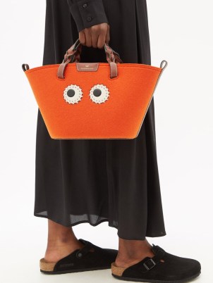 ANYA HINDMARCH Eyes small felt tote bag / cute eye motif shopper 