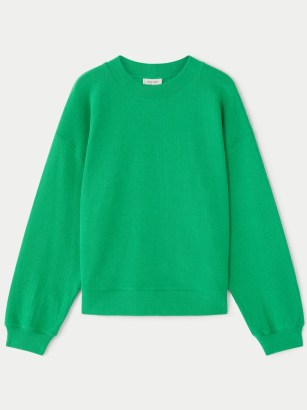 JIGSAW Organic Cotton Sweatshirt in Green – women’s crew neck drop shoulder sweatshirts