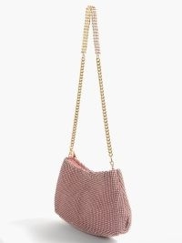 ROSANTICA Alba pink crystal-embellished shoulder bag ~ glamorous evening bags