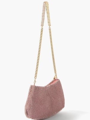 ROSANTICA Alba pink crystal-embellished shoulder bag ~ glamorous evening bags - flipped