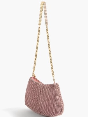 ROSANTICA Alba pink crystal-embellished shoulder bag ~ glamorous evening bags