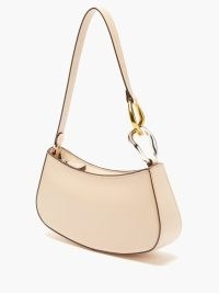 STAUD Ollie pink polished-leather shoulder bag | small curved handbags | women’s 90s style bags