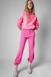 Pistol Pants in Rose Electrique ~ womens pink flared trousers ~ women’s bright on-trend flares
