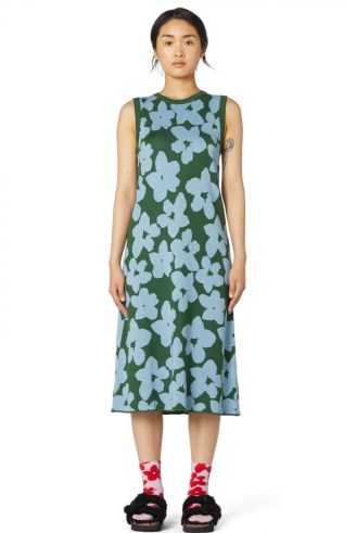gorman POPPY KNIT DRESS – sleeveless knitted floral print midi dresses