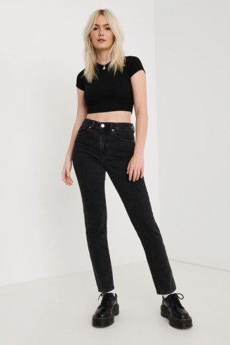 Garage Clothing Mom Jean Washed Out Black | womens organic cotton denim jeans | high waist
