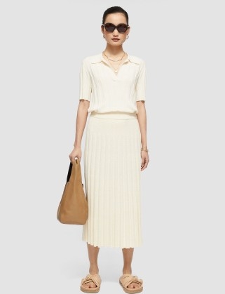 Joseph Textured Rib Skirt in Ivory | women’s chic knitted spring skirts | womens minimalist fashion - flipped